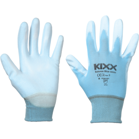 Protecție mecanică - KIXX BALANCE BLUE - Mănuși PU palm sky blue