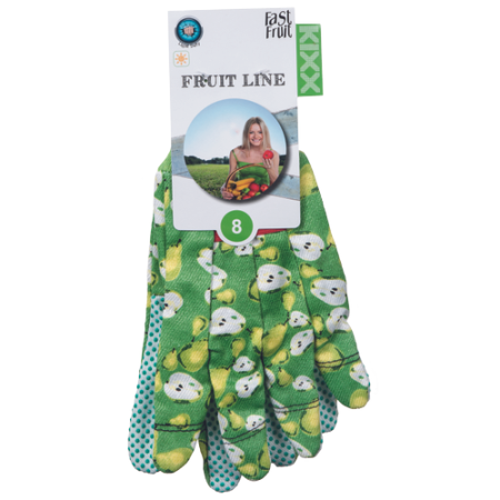 KIXX FAST FRUIT mănuși bumbac cu puncte PVC verde [1]