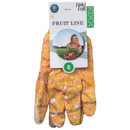 KIXX Funky Fruit - Mănuși bumbac cu PVC portocalii [1]
