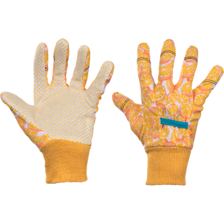 PROTECȚIA MÂINILOR - KIXX Funky Fruit - Mănuși bumbac cu PVC portocalii