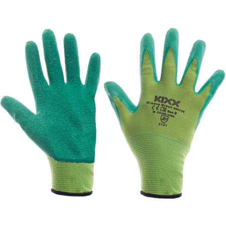 Protecție mecanică - KIXX GROOVY GREEN - Mănuși Nailon cu Latex