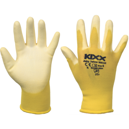 Protecție mecanică - KIXX Juicy Yellow - Mănuși de protecție PU cu palmă galbenă