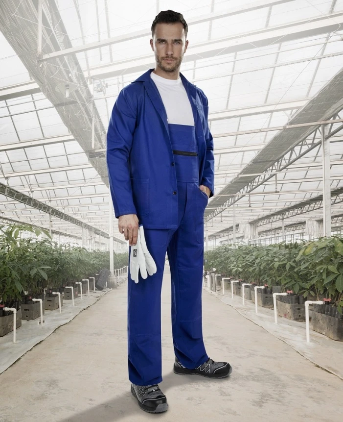 Costume - KLASIK SUIT, Costum de lucru din bumbac, bluză și pantaloni cu pieptar, 245 g/mp