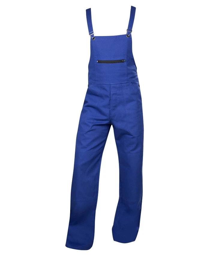 Pantaloni cu pieptar - KLASIK, Pantaloni de lucru cu pieptar din bumbac, 245 g/mp