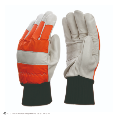 PROTECȚIA MÂINILOR - KM1509500, Mănuși forestier de protecție la fierăstrău cu lanț, din piele de bovină și poliester