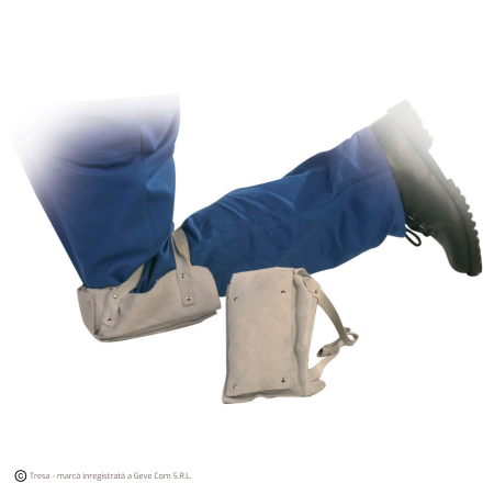 Accesorii Imbracaminte - KNEELEAT, Genunchiere din piele naturală de bovină, cu căptușeală din burete 18 mm, gri