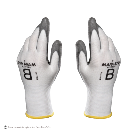 Protecție tăiere - KRYTECH 579, Mănuși de protecție anti-tăiere din fibre HDPE, imersate în poliuretan