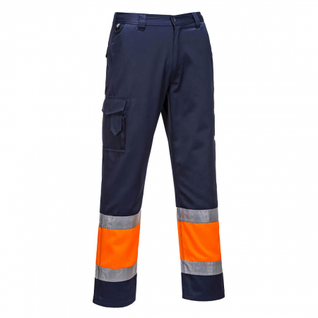 Pantaloni si salopete reflectorizante (HI-VIS) - L049, Pantaloni în talie din policoton, 190 g/mp