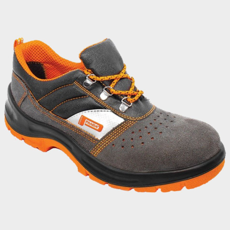 Pantofi de protecție S1 - LAMBDA NEOS S1P, Pantofi de protecție din piele velur, bombeu metalic, talpă poliuretan