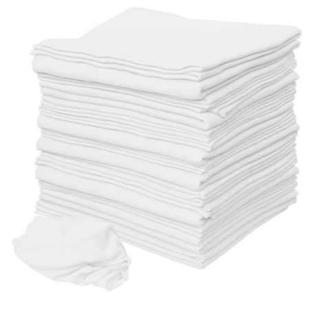 CURĂȚENIE ȘI INGRIJIRE - Lavete albe din bumbac 100%, 40x40 cm, 140–160 g/mp, 100 buc / pachet