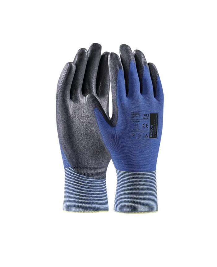 Mănuși Textile Imersate - LITE TOUCH, Mănuși de protecție din tricot de nylon 18G, imersate parțial în poliuretan, grosime 0,9 mm