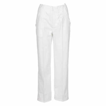 Pantaloni standard - LOVE VANTAGGIO WHITE, Pantaloni în talie din poliester/bumbac, 250 g/mp​