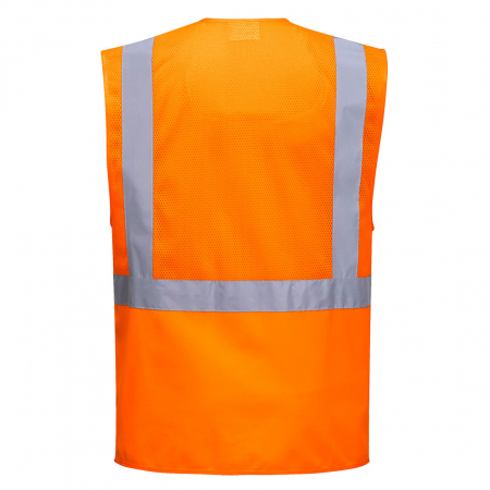 MADRID EXECUTIVE, Vestă HI VIS monocoloră, ventilată, din poliester, 124 g/mp, cu buzunare [3]