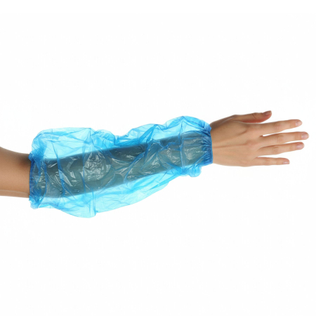 Mânecuțe (Cotiere) - Mânecuțe [cotiere] de unică folosință din polietilenă, lungime 40 cm, 2.5 g/mp, elastic la capete [Set 100 bucăți]