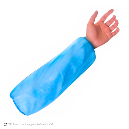Mânecuțe (cotiere) unică folosință - Mânecuțe [cotiere] de unică folosință din polietilena, lunime 40 cm, culoare albastru [Set 100 bucati]