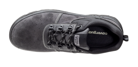 MANGANITE S1P, Pantofi de protecție din piele velur antracit microperforată, bombeu și lamelă oțel, talpă PU SRC antiderapantă, branț EVA cu inserție silicon [4]