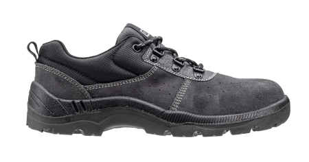 MANGANITE S1P, Pantofi de protecție din piele velur antracit microperforată, bombeu și lamelă oțel, talpă PU SRC antiderapantă, branț EVA cu inserție silicon [3]