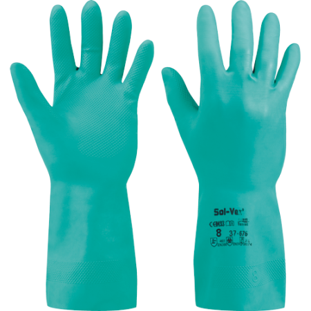 PROTECȚIA MÂINILOR - Mănuși antistatice nitril Ansell Sol-Vex 37-676 - 33 cm