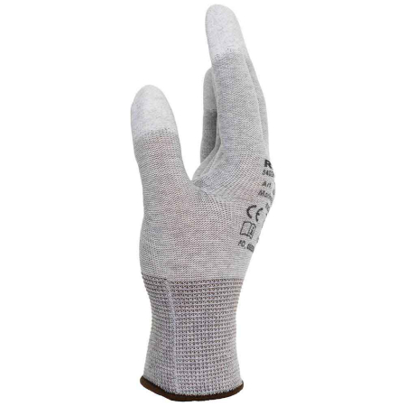 Mănuși ESD din poliester tricotat cu fir antistatic, imersate în poliuretan pe vârful degetelor, lungime 25 cm [2]