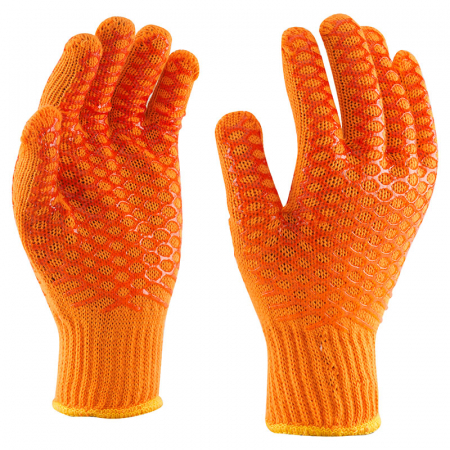 PROTECȚIA MÂINILOR - Mănuși tricotate din poliamidă și bumbac, cu model din cauciuc încrucișat, rezistente la alunecare
