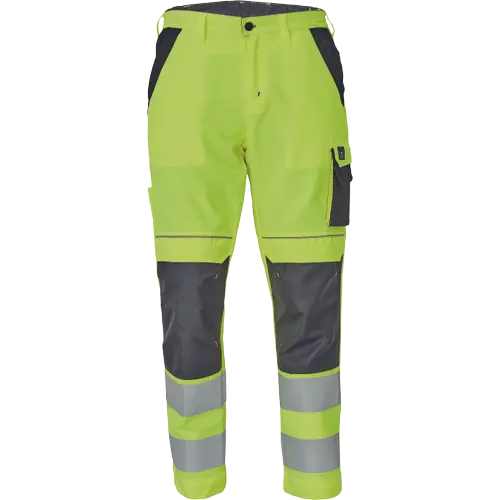 Pantaloni si salopete reflectorizante (HI-VIS) - MAX VIVO HV, Pantaloni în talie din poliester și bumbac, 250 g/mp, cu întărituri Oxford 600D