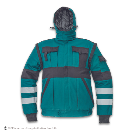 Imbracaminte UZ GENERAL - MAX WINTER RFLX, Jachetă de iarnă din bumbac 260 g/mp, mâneci detașabile, elemente HI-VIS, căptușeală termică