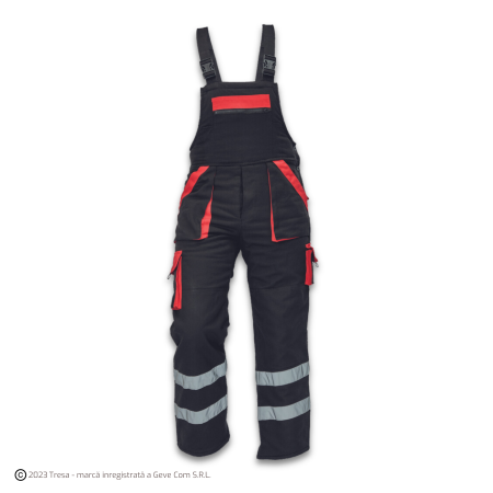 Imbracaminte UZ GENERAL - MAX WINTER RFLX, Pantaloni de iarnă cu pieptar din bumbac 260 g/mp, elemente HI-VIS, căptușeală termică