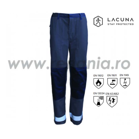 Pantaloni - MERU, Pantaloni de protecție multi-risc în talie din țesătură Tecapro, 79% bumbac ignifug, 20% poliester și 1% fibră antistatică, 260 g/mp