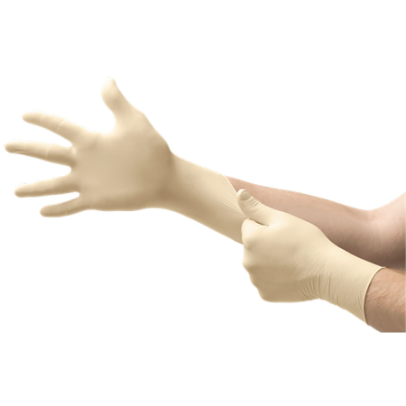 PROTECȚIA MÂINILOR - MICROFLEX 63-864, Mănuși de unică folosință din latex nepudrat, lungime 24,5 cm [cutie 100 bucăți]