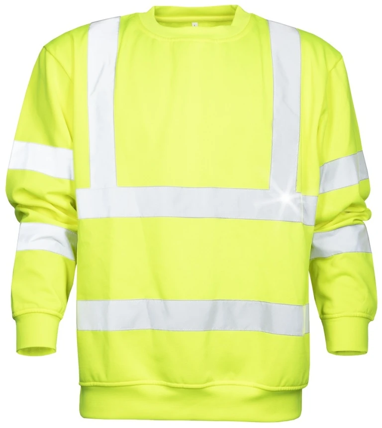 Tricouri si bluze reflectorizante (HI-VIS) - REF301, Bluză cu mânecă lungă HI-VIS din poliester, 280 g/mp