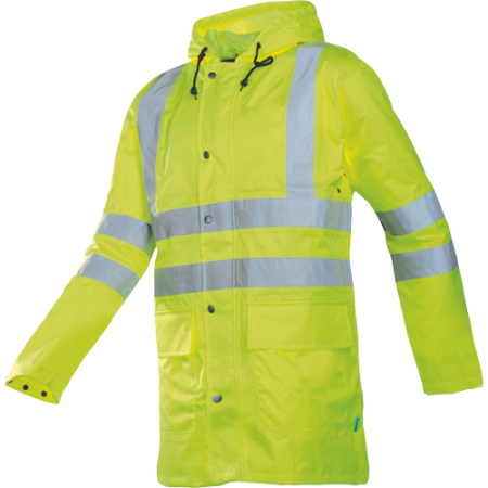 Îmbrăcăminte REFLECTORIZANTĂ (HI-VIS) - MONORAY HV, Jachetă de ploaie HI-VIS din poliester, 155 g/mp