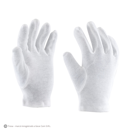 Riscuri minime - MOUSE, Mănuși de protecție din bumbac, fără manșetă, alb