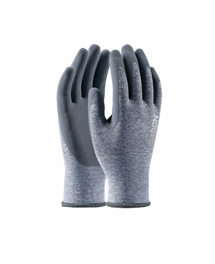 Mănuși de protecție - NATURE TOUCH, Mănuși de protecție mecanică din poliester reciclat și spandex, imersate în spumă de latex