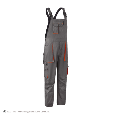 NAVY/PADDOCK II, Pantaloni cu pieptar din twill bumbac-poliester, cu protecție pentru genunchi, 245 g/mp [1]