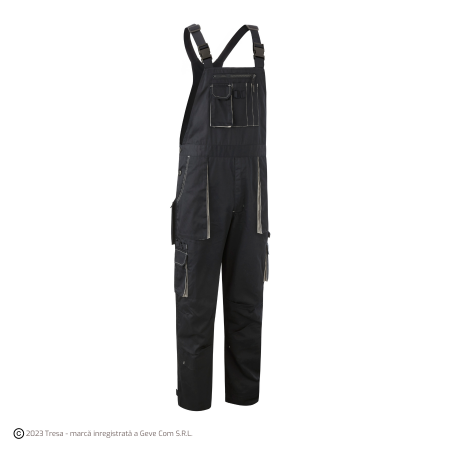 Pantaloni cu pieptar - NAVY/PADDOCK II, Pantaloni cu pieptar din twill bumbac-poliester, cu protecție pentru genunchi, 245 g/mp