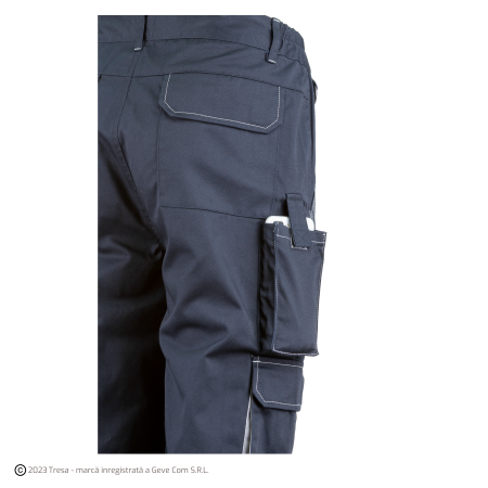 NAVY/PADDOCK II, Pantaloni în talie din twill bumbac-poliester, cu protecție pentru genunchi, 245 g/mp [2]