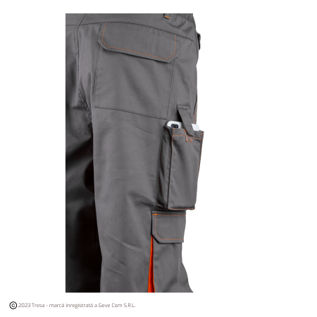 NAVY/PADDOCK II, Pantaloni în talie din twill bumbac-poliester, cu protecție pentru genunchi, 245 g/mp [5]