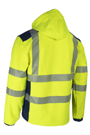 NEBULO, Jachetă de înaltă vizibilitate tip Softshell reciclat GRS cu glugă detașabilă, 295 g/mp [1]