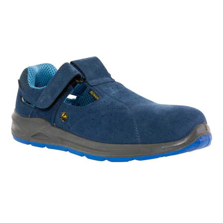 Sandale de protecție S1 - NEW AZURE S1 SR FO ESD, Sandale de protecție din piele velur cu bombeu fibră de sticlă