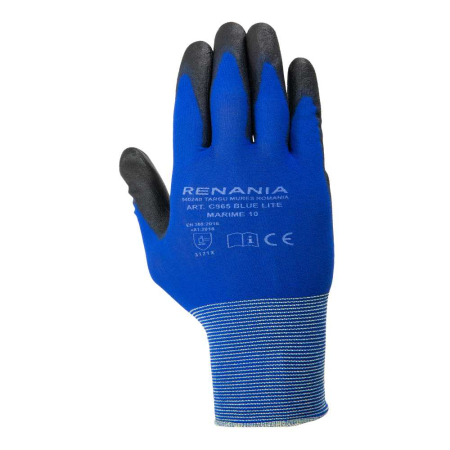 Mănuși de protecție - NEW BLUE LITE, Mănuși de protecție mecanică din tricot, imersate în poliuretan