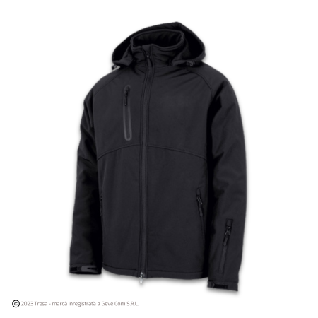 Jachete - NORIAS, Jachetă tip Softshell cu glugă, din poliester și spandex, căptușeală termică