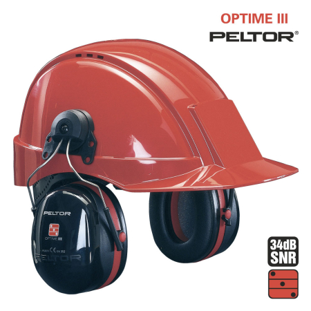 PROTECȚIE AUDITIVĂ - OPTIME III, Antifoane externe atașabile la cască de protecție, SNR 34 dB