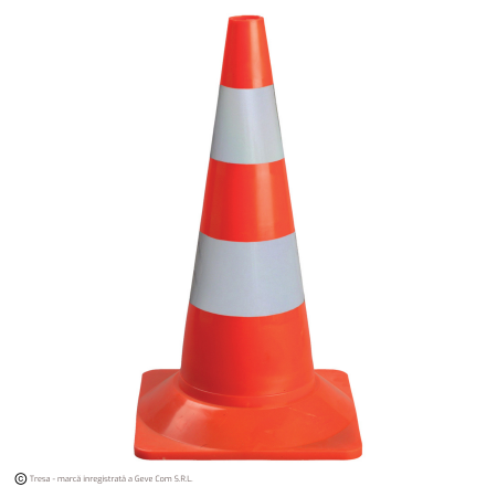 DETECTIE SI SEMNALIZARE - COVERGUARD ORAMA 75 BI GREY, Con de semnalizare rutieră din PVC rezistent, înălțime 75 cm, culoare roșu-argintiu