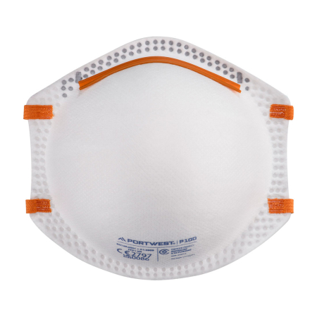 PROTECȚIE RESPIRATORIE - P100, Mască de filtrare FFP1 NR, formă cupă, fără supapă, pachet 20 buc