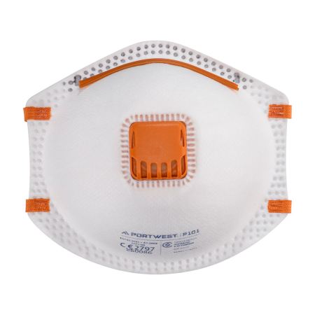 PROTECȚIE RESPIRATORIE - P101, Semimască de protecție respiratorie FFP1 din polipropilenă, cu supapă de expirație