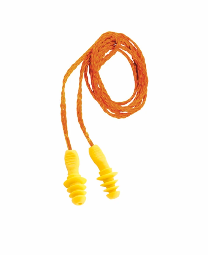 Antifoane interne cu fir - 4EAR P201, Dopuri de urechi reutilizabile din cauciuc termoplastic, cu șnur, SNR 30 dB