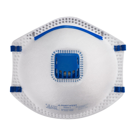 PROTECȚIE RESPIRATORIE - P201, Semimască de protecție respiratorie FFP2 din polipropilenă, formă cupă, cu supapă de expirație