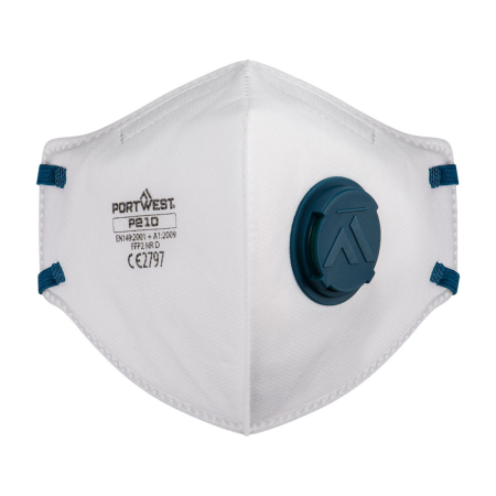 PROTECȚIE RESPIRATORIE - P210, Semimască de protecție respiratorie FFP2 din polipropilenă, pliabilă, cu supapă de expirație