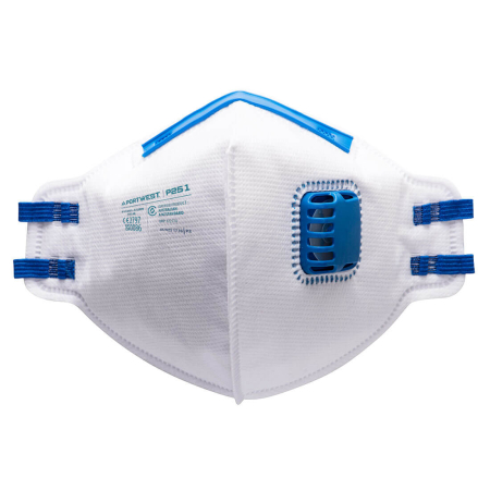 PROTECȚIE RESPIRATORIE - P251, Semimască de protecție respiratorie FFP2 din polipropilenă, pliabilă, cu supapă de expirație