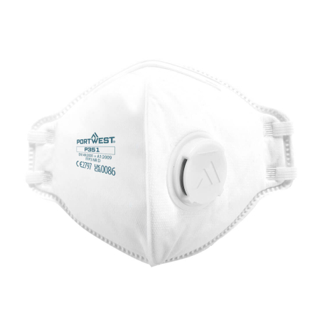 PROTECȚIE RESPIRATORIE - P351, Semimască de protecție respiratorie FFP3 pliabilă din polipropilenă, cu supapă de expirație